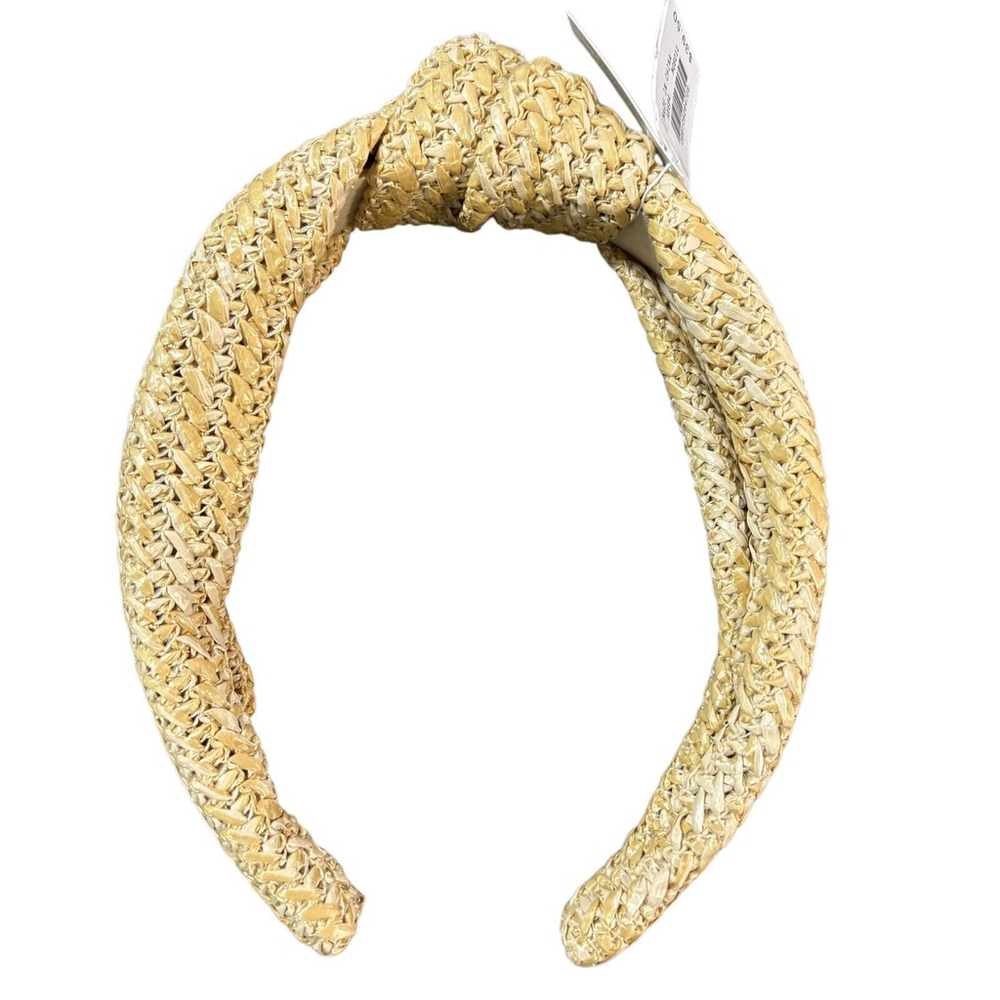 3/$30 NWT J Crew Factory Woven Raffia Knot Headband Natural Tan AX694